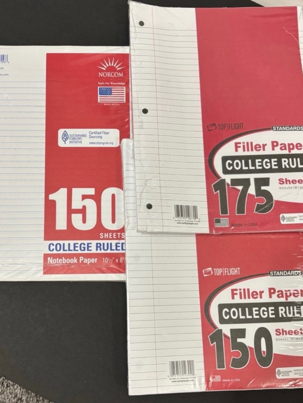 NEW 3 Packs College Ruled Loose Leaf Filler Paper